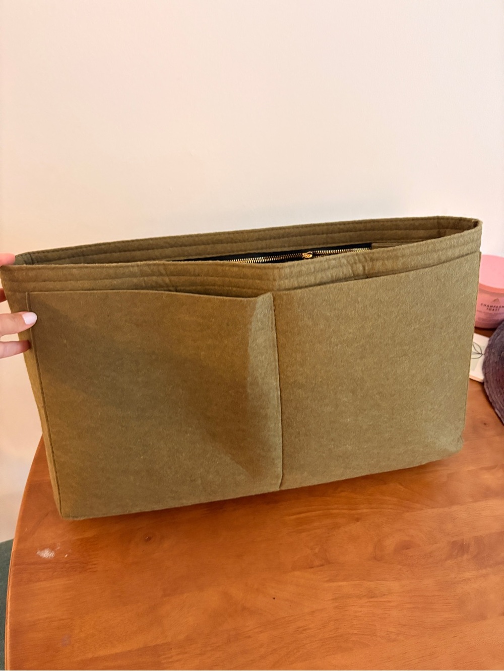Curves Two Tone Knit Tote (Olive/Lime) (with custom bag insert) - Picture 9 of 10